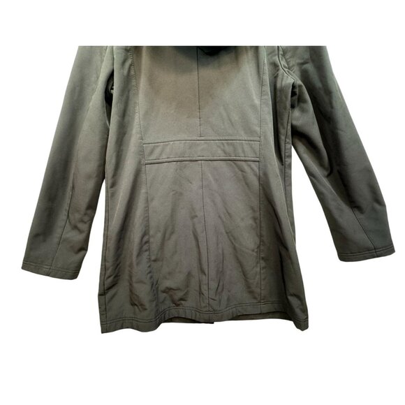 St. Johns Bay Womens Hooded Coat Button & Zipper Closure Medium Black Polyester - Picture 11 of 13